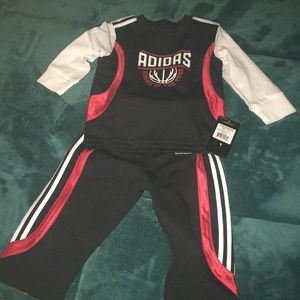 Toddler red & black Adidas